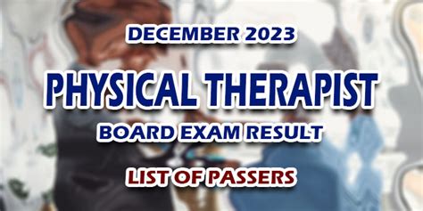 pept result december 2023 passers|Physical Therapist Board Exam Result December 2023 TOP .